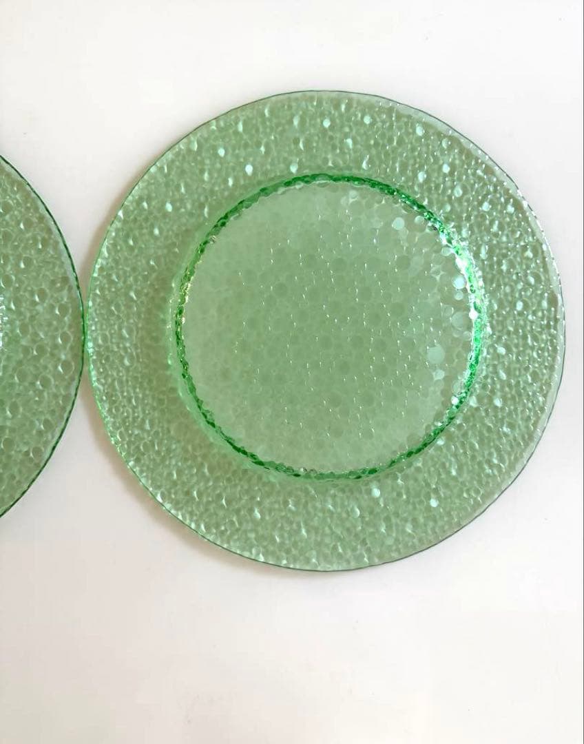 (新品) Droplets ドロップレット ガラス　大皿 (2枚セット)