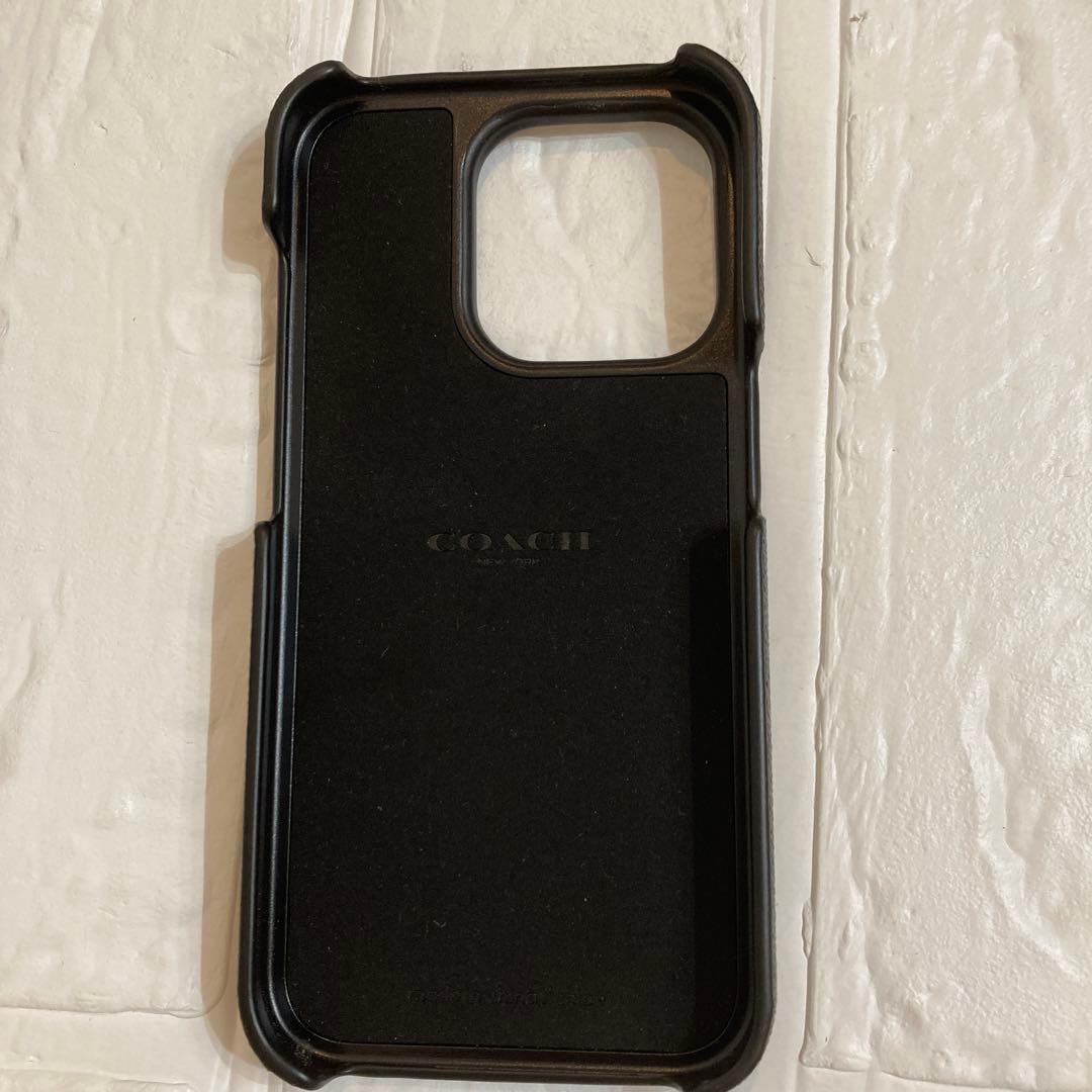 新品COACH⭐️ iPhone 15 PRO スマホケース　黒シグネチャー