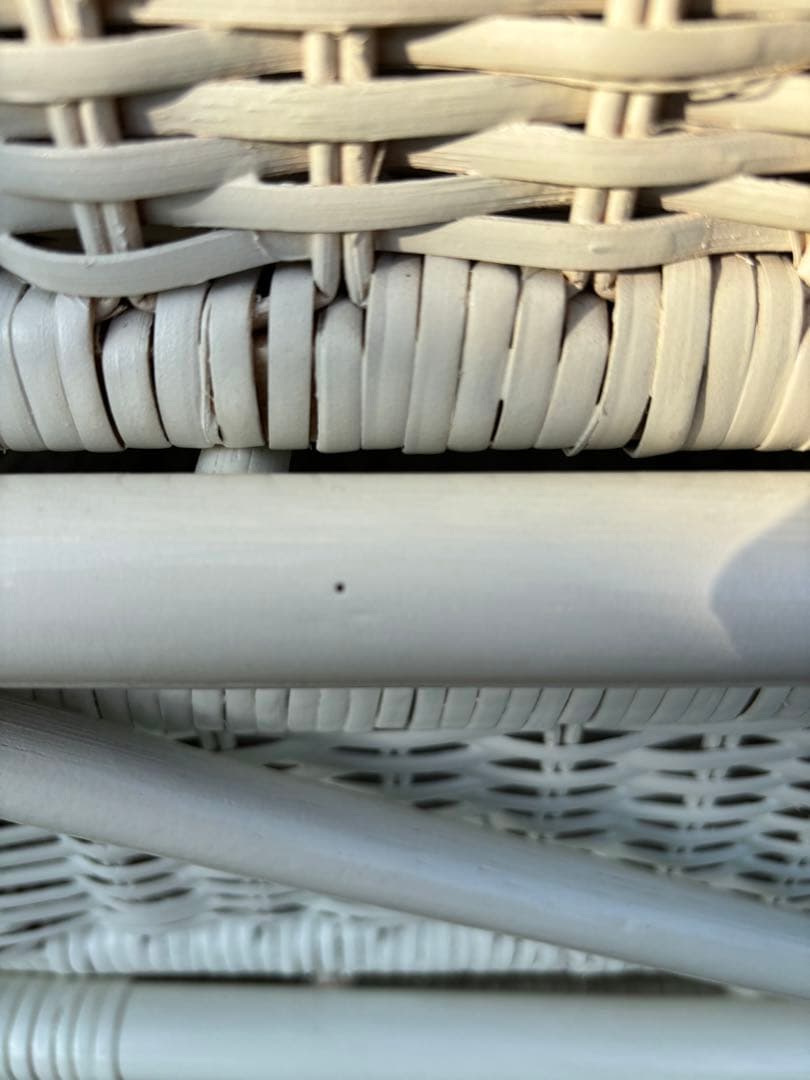 ホワイトラタン　チェスト　ランドリーラック収納ラック 6引き出し　幅75cm