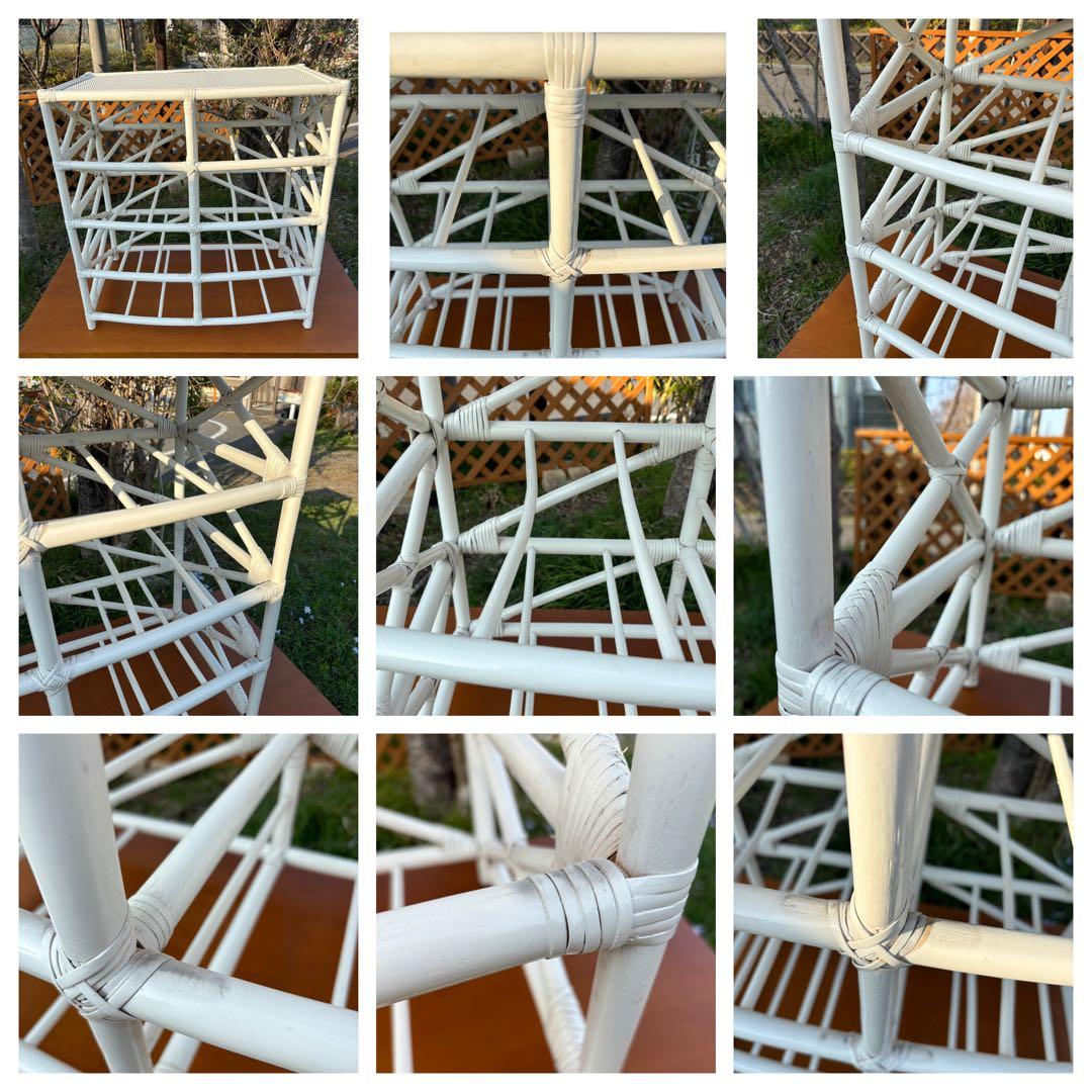 ホワイトラタン　チェスト　ランドリーラック収納ラック 6引き出し　幅75cm