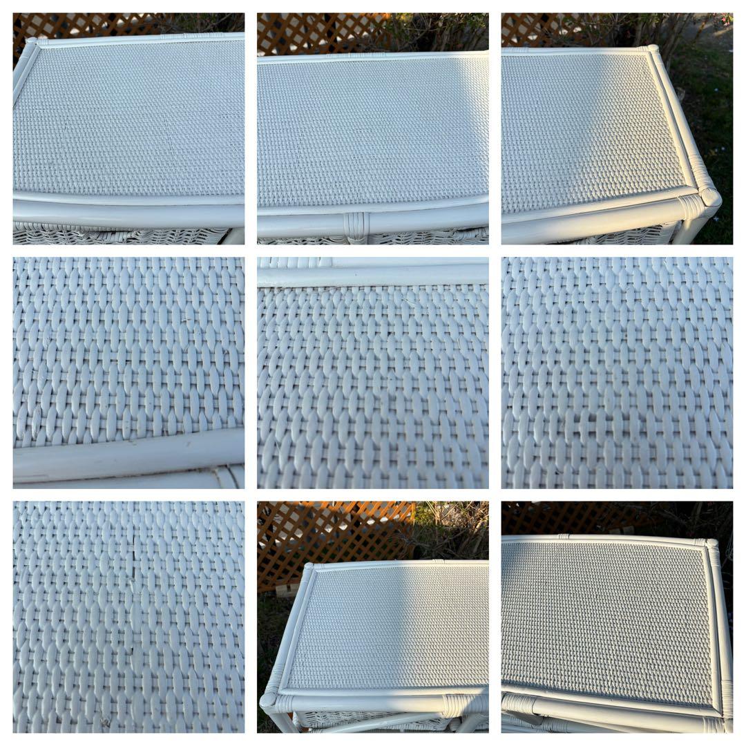 ホワイトラタン　チェスト　ランドリーラック収納ラック 6引き出し　幅75cm