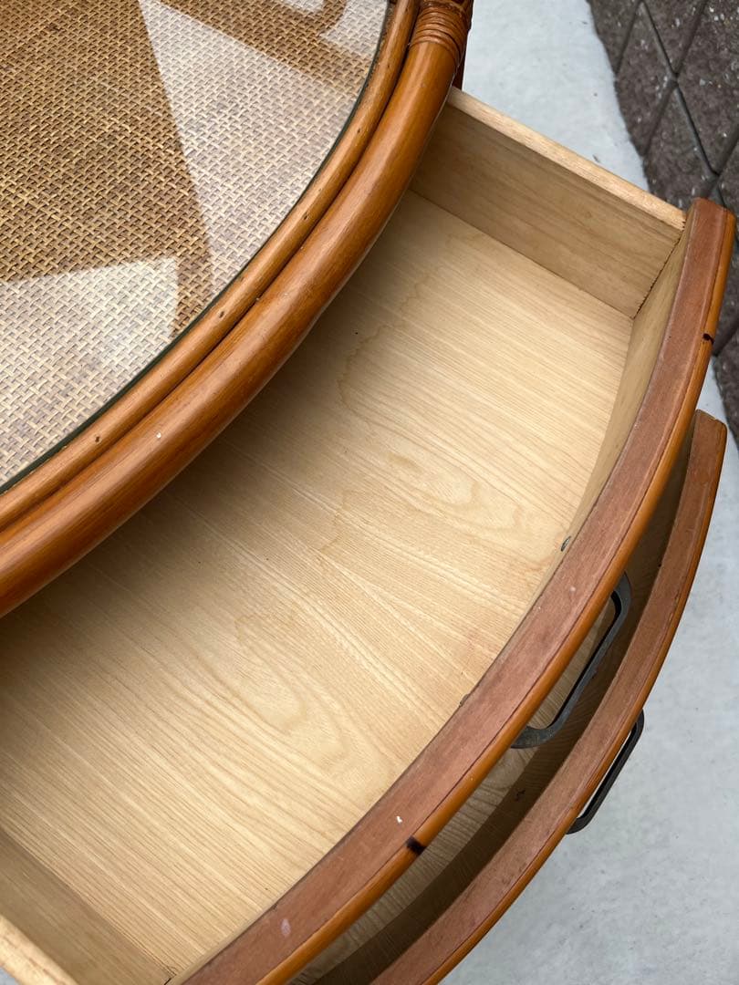 籐 ラタン ドレッサー チェスト ミラー 鏡 引き出し インテリア