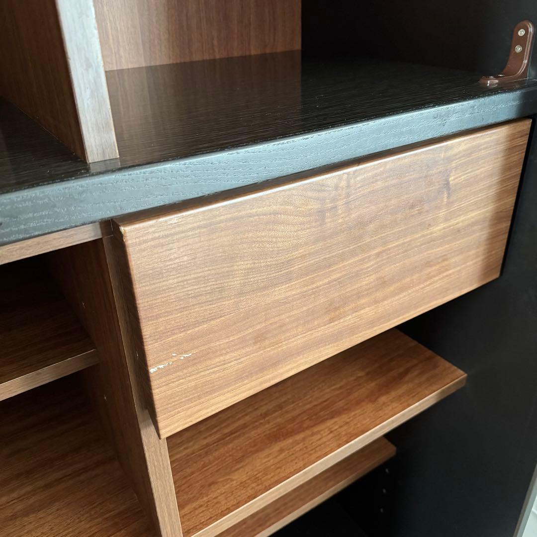 【IDC大塚家具】キッチンボード「ネロ」 ブラック 幅180cm