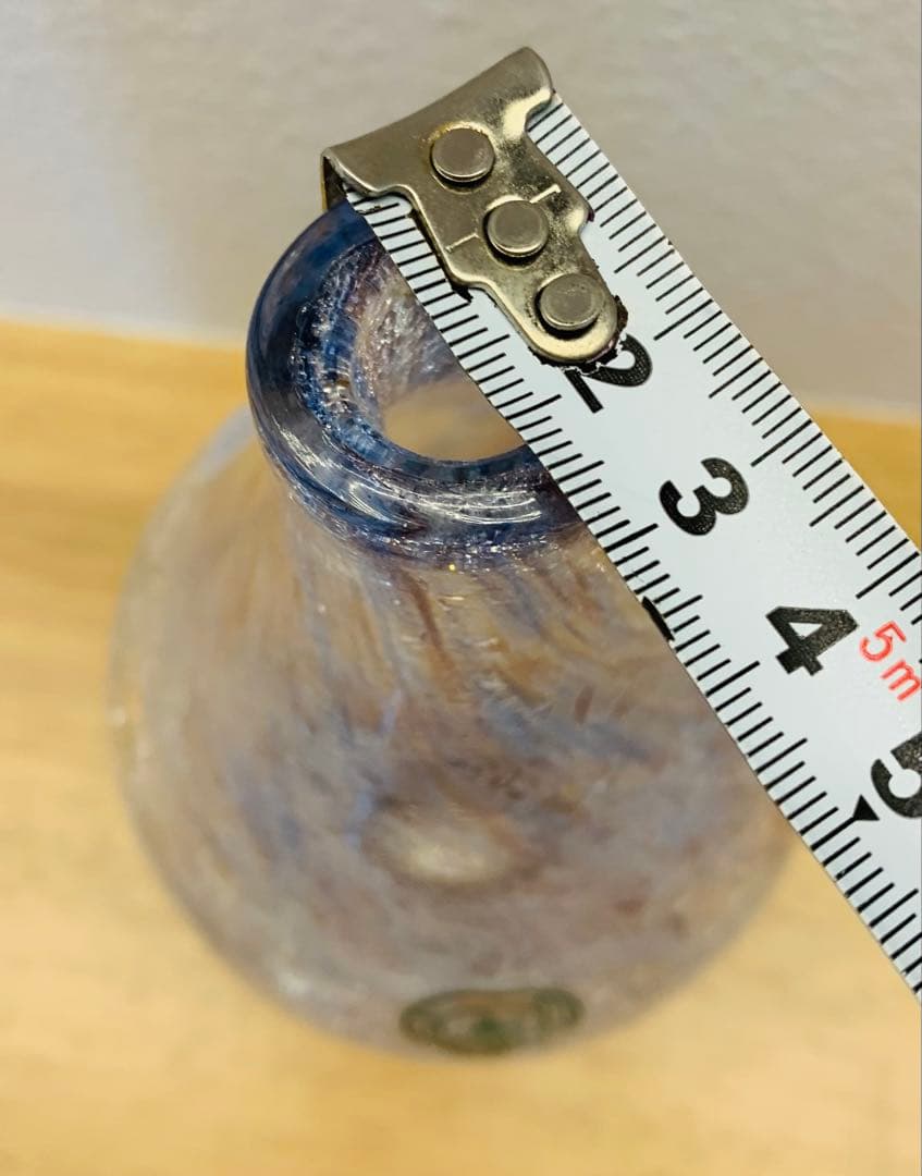 北一硝子　花瓶　ガラス　大きい　紫　水色　透明
