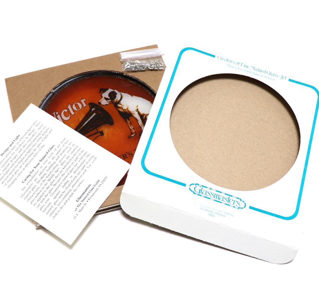 フランシス・バラウド ニッパー犬 ヴィンテージステンドグラス 箱付き ビクター