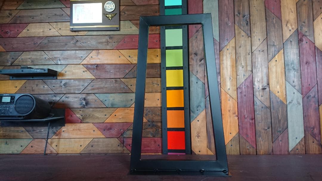 マットブラックでアイアンな極細鉄脚♪ 20×400（床面300）×650mm台形