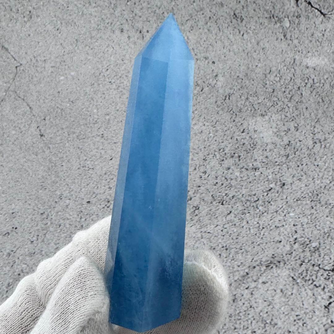 G-55アクアマリン六角ポイント　水色原石　天然石　パワーストーン