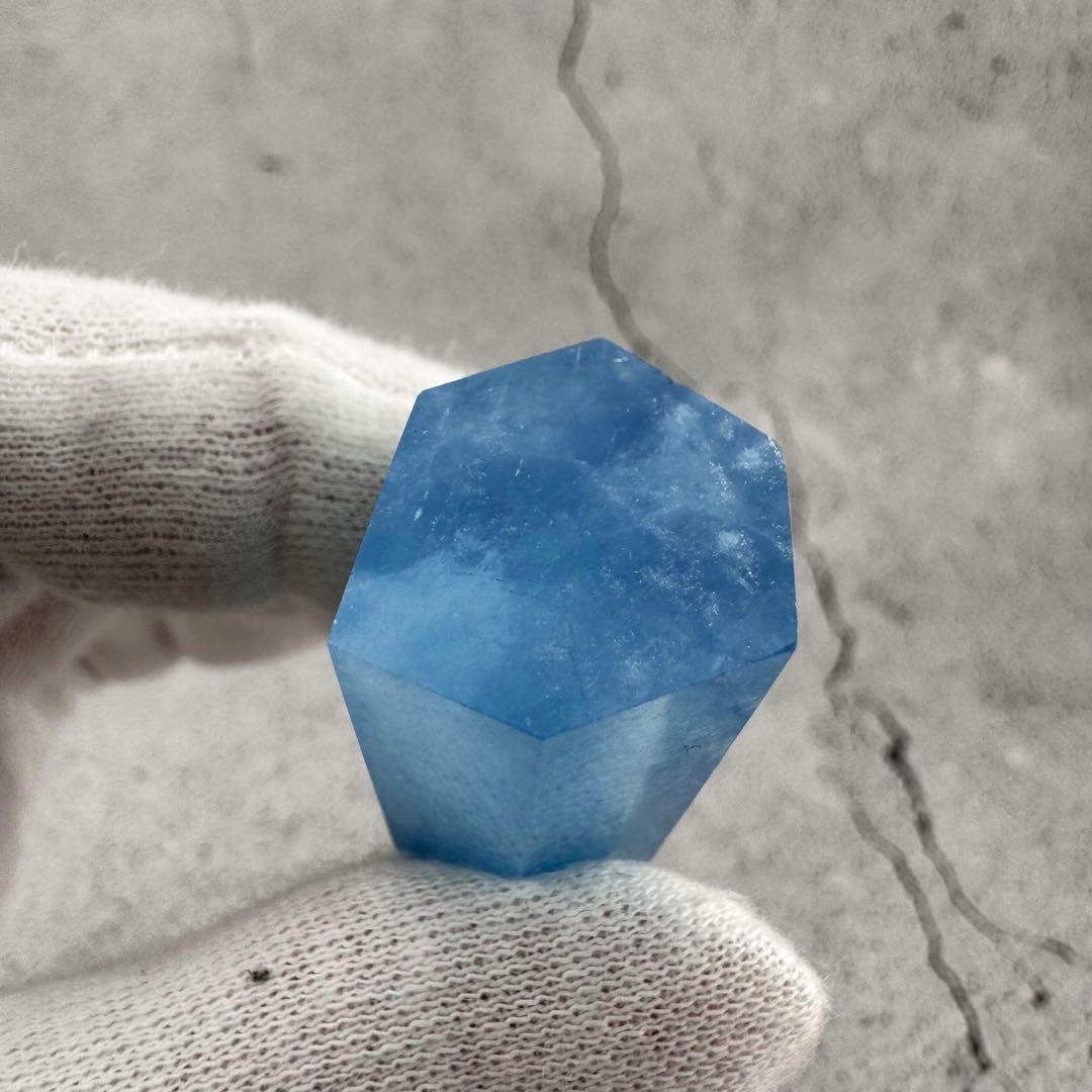 G-55アクアマリン六角ポイント　水色原石　天然石　パワーストーン