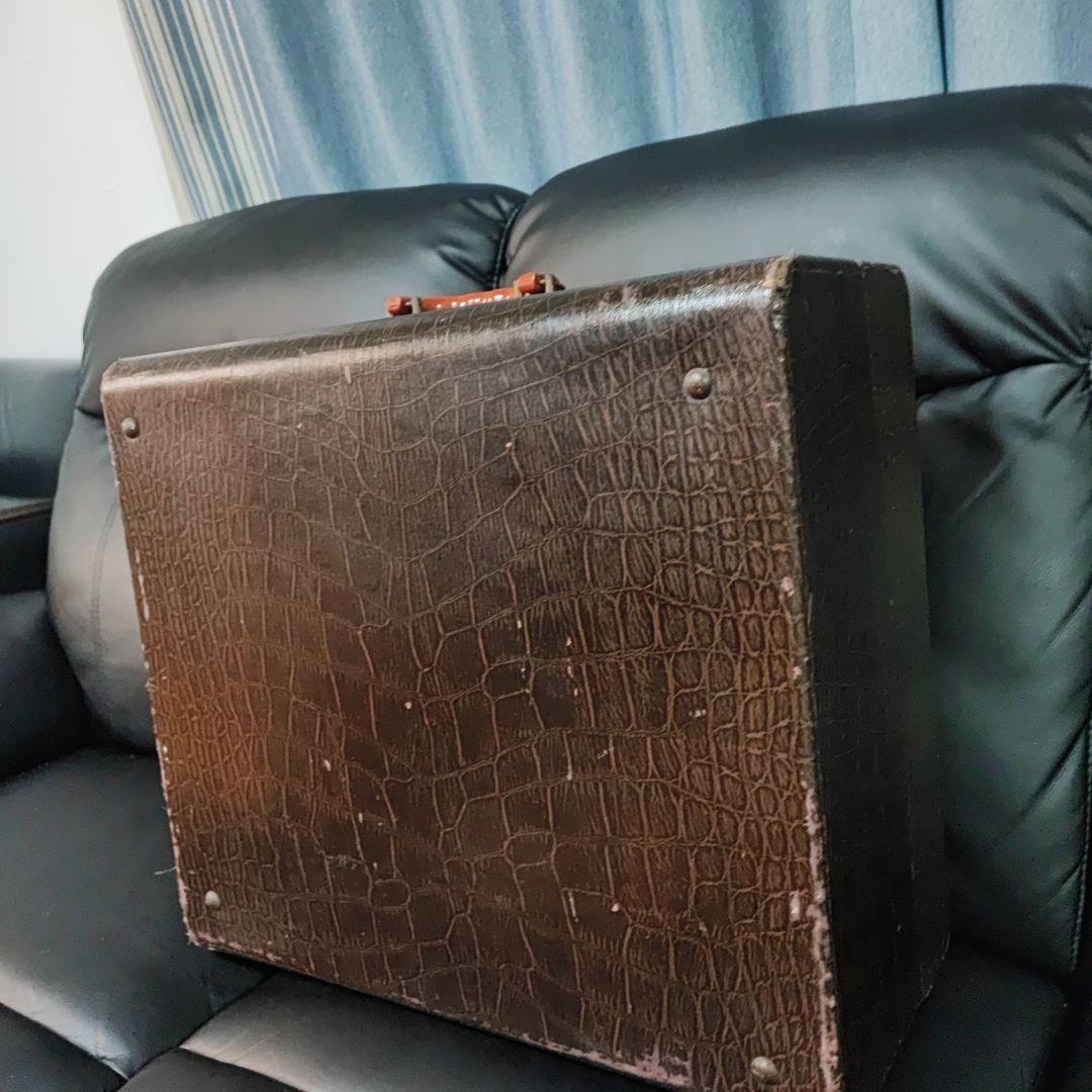 アコーディオンケース　ブラウン クロコダイルパターン 　イタリア製