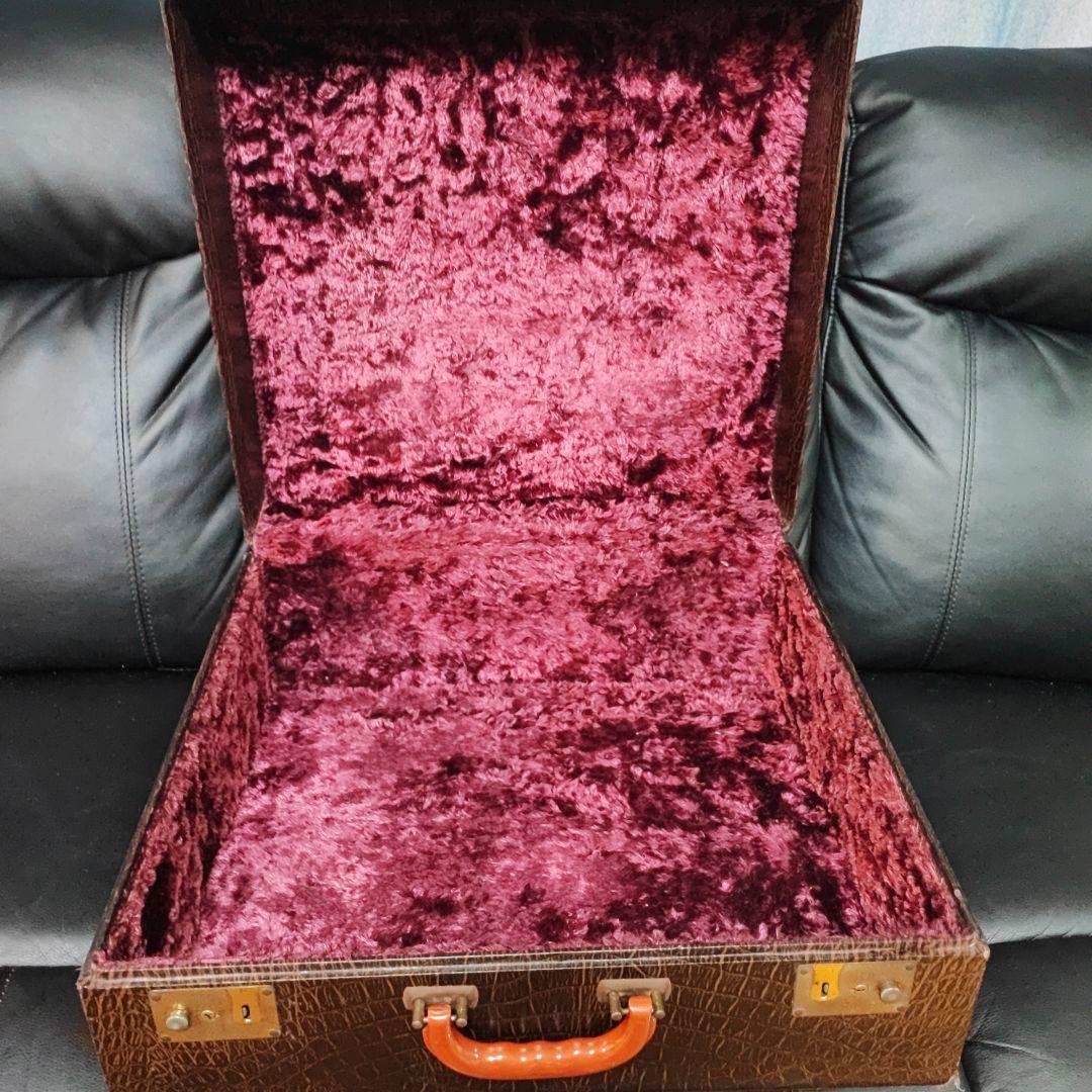 アコーディオンケース　ブラウン クロコダイルパターン 　イタリア製