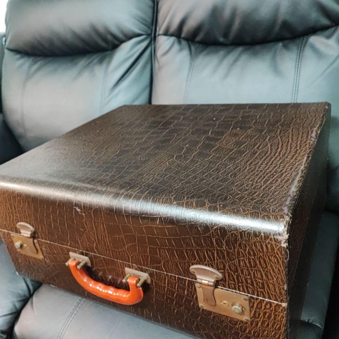 アコーディオンケース　ブラウン クロコダイルパターン 　イタリア製