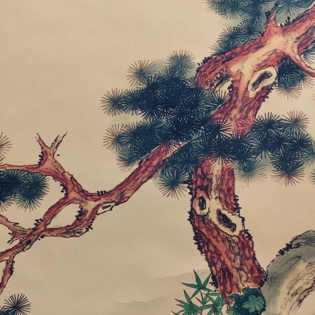 四尺 中堂掛け軸 李公麟 人物画 中国古画 宣紙 表装済み 証明書付き