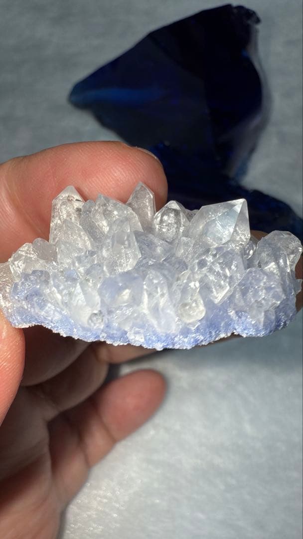 高品質 デュモルチェライトインクォーツ クラスター 原石