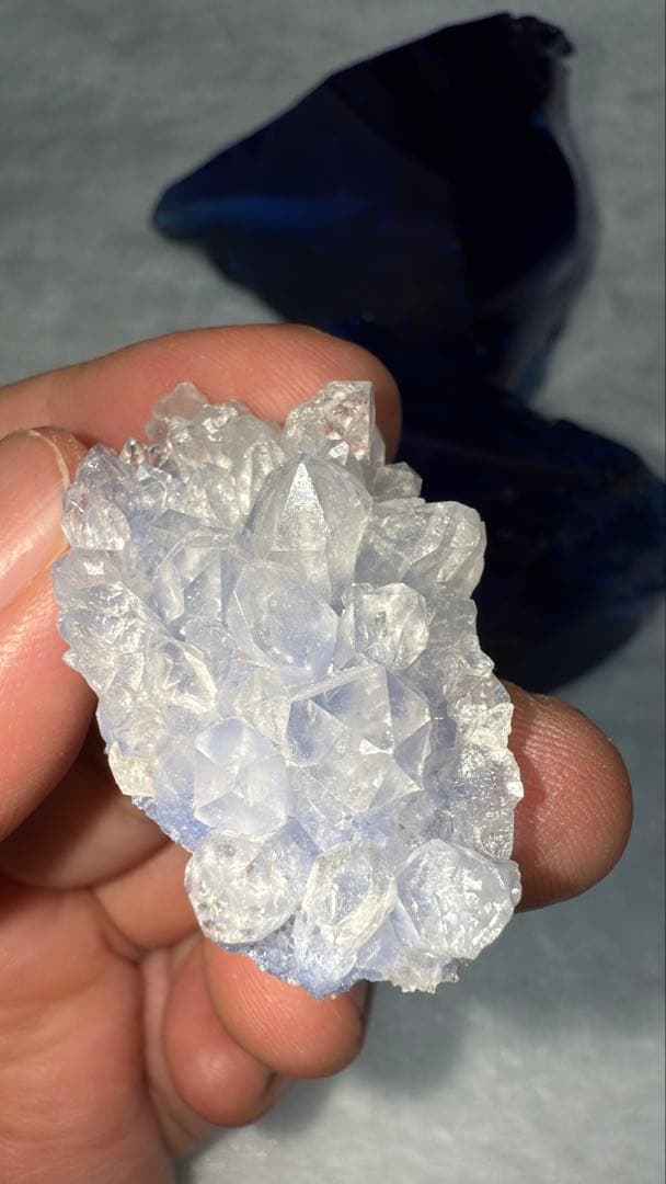 高品質 デュモルチェライトインクォーツ クラスター 原石