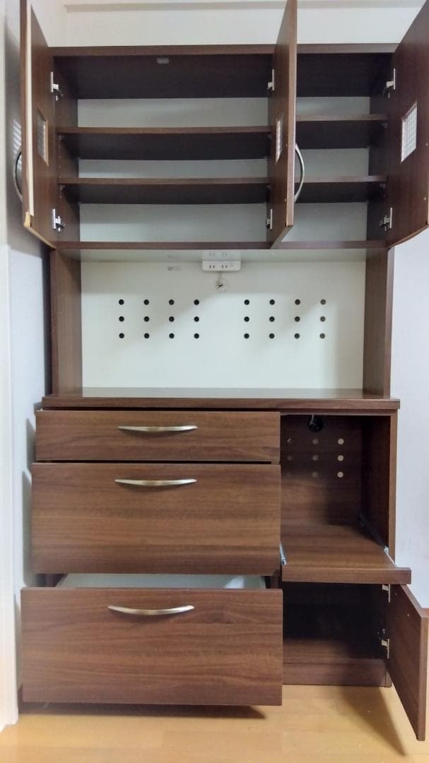 【引取可・東京都板橋区】木目調 キッチン収納 レンジボード