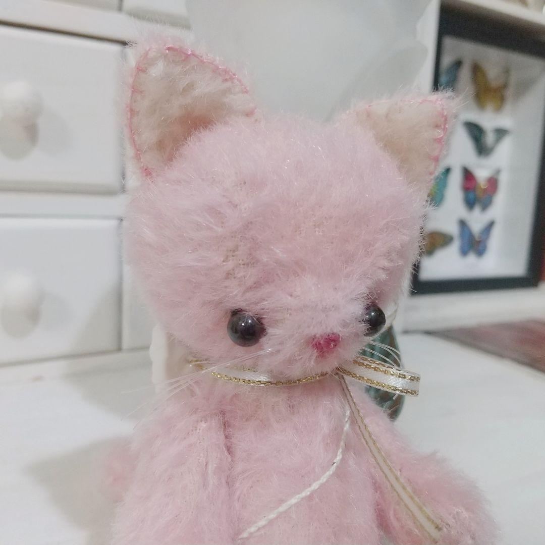 テディベア いちごミルク ピンク 猫 ネコ アーティストベア 玩具 ぬいぐるみ