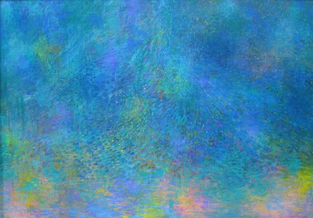 絵画作品 アクリルガッシュ/オイルパステル 2点セット/額/インテリア/P10号