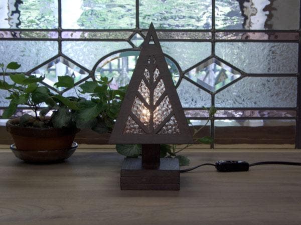 木とガラスの卓上ランプTL-WD