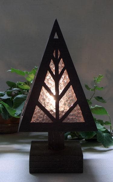 木とガラスの卓上ランプTL-WD