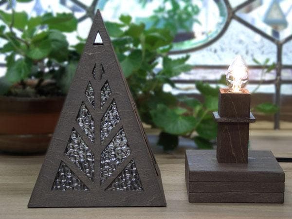 木とガラスの卓上ランプTL-WD