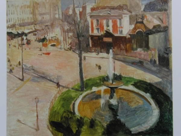 金山平三、昼のプラスピガル、希少な額装用画集より、美品、新品額装付