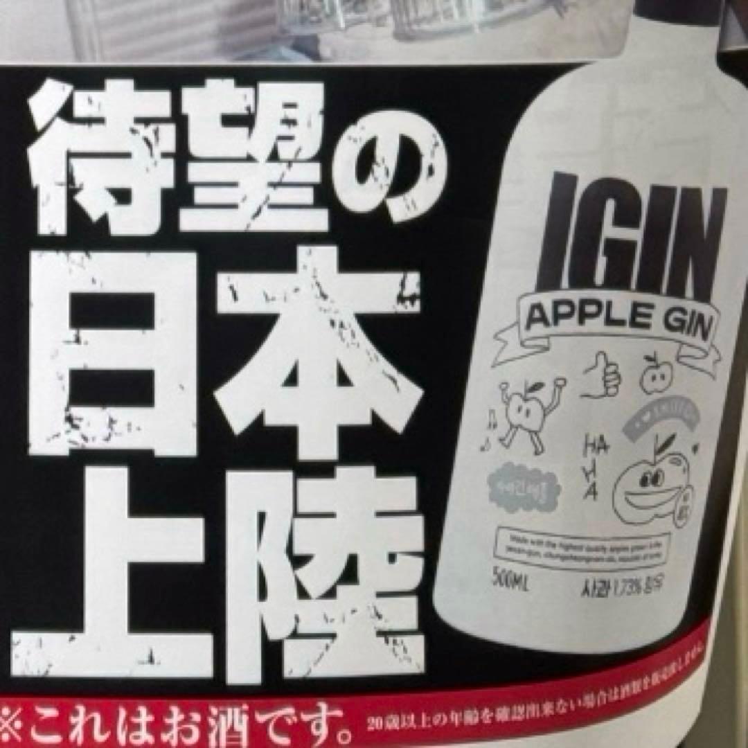 IGIN APPLE GIN 500ML 40% 日本上陸　手提げ袋等