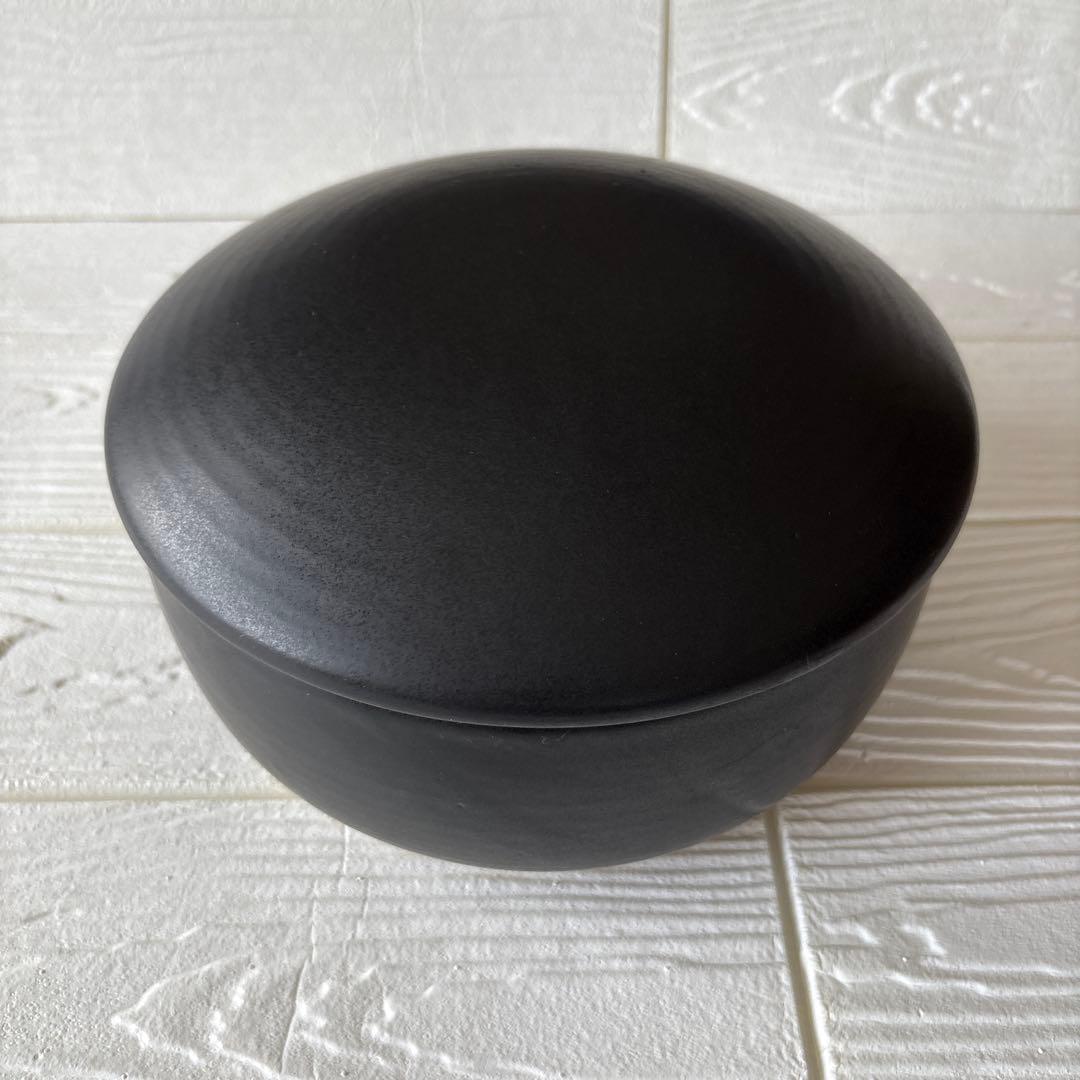 【美品】IWANO おひつ （3合用）　ブラック 日本製 陶器 電子レンジ可