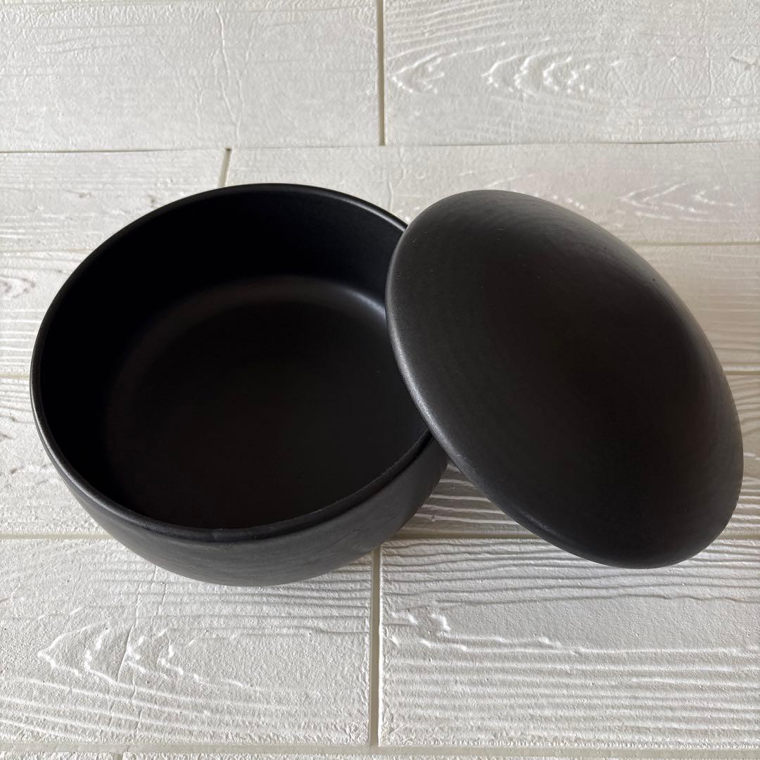 【美品】IWANO おひつ （3合用）　ブラック 日本製 陶器 電子レンジ可
