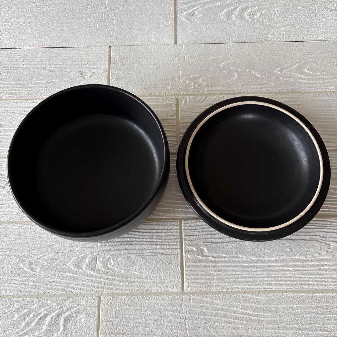 【美品】IWANO おひつ （3合用）　ブラック 日本製 陶器 電子レンジ可