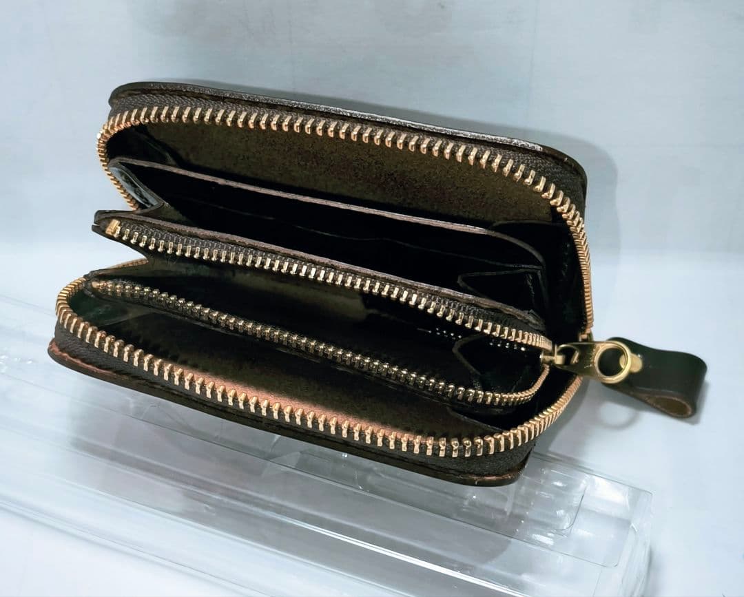 中古 ヘルツ オルガン フルジップミニ財布 GS-75 限定ブライドルレザー茶