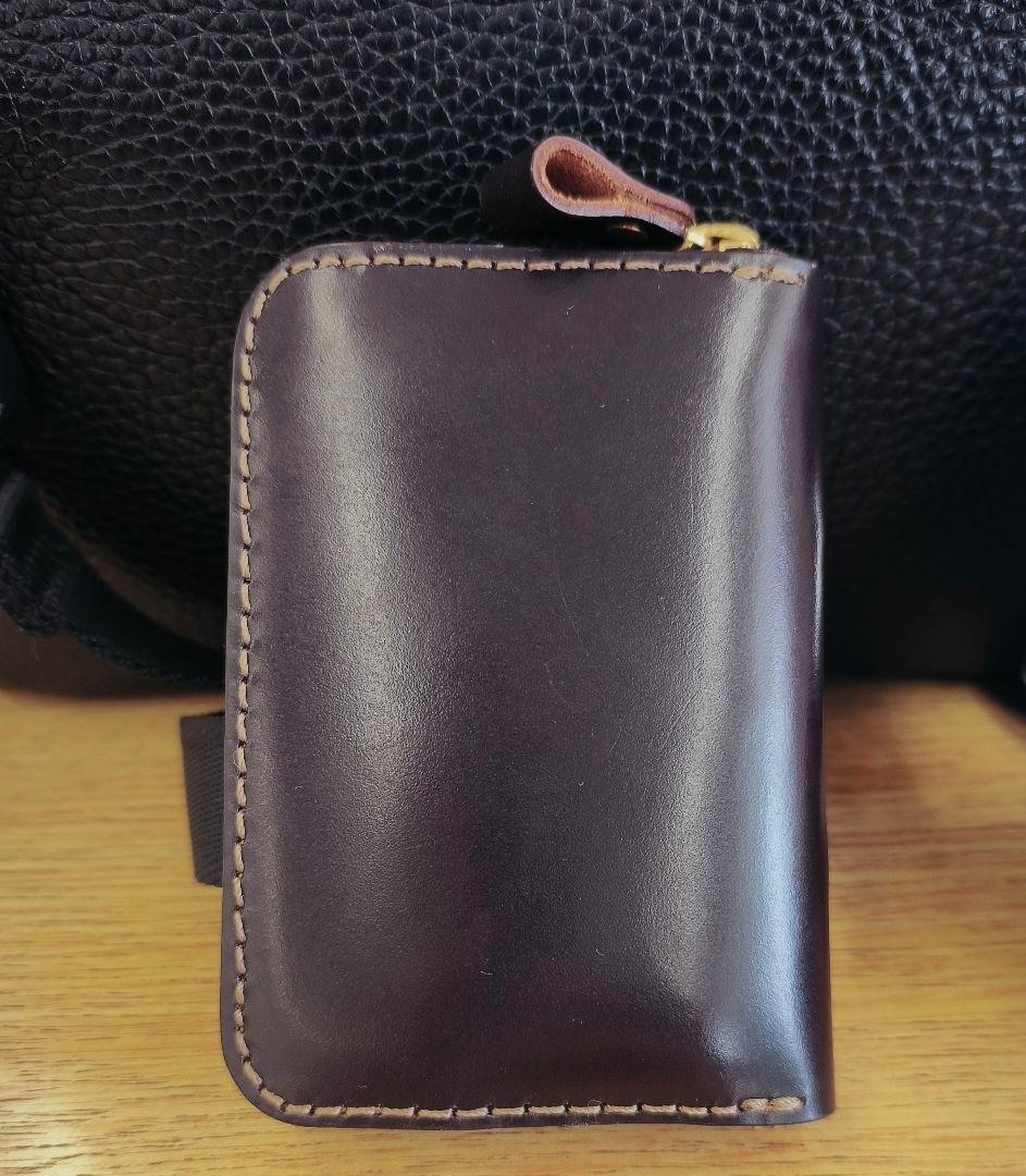 中古 ヘルツ オルガン フルジップミニ財布 GS-75 限定ブライドルレザー茶