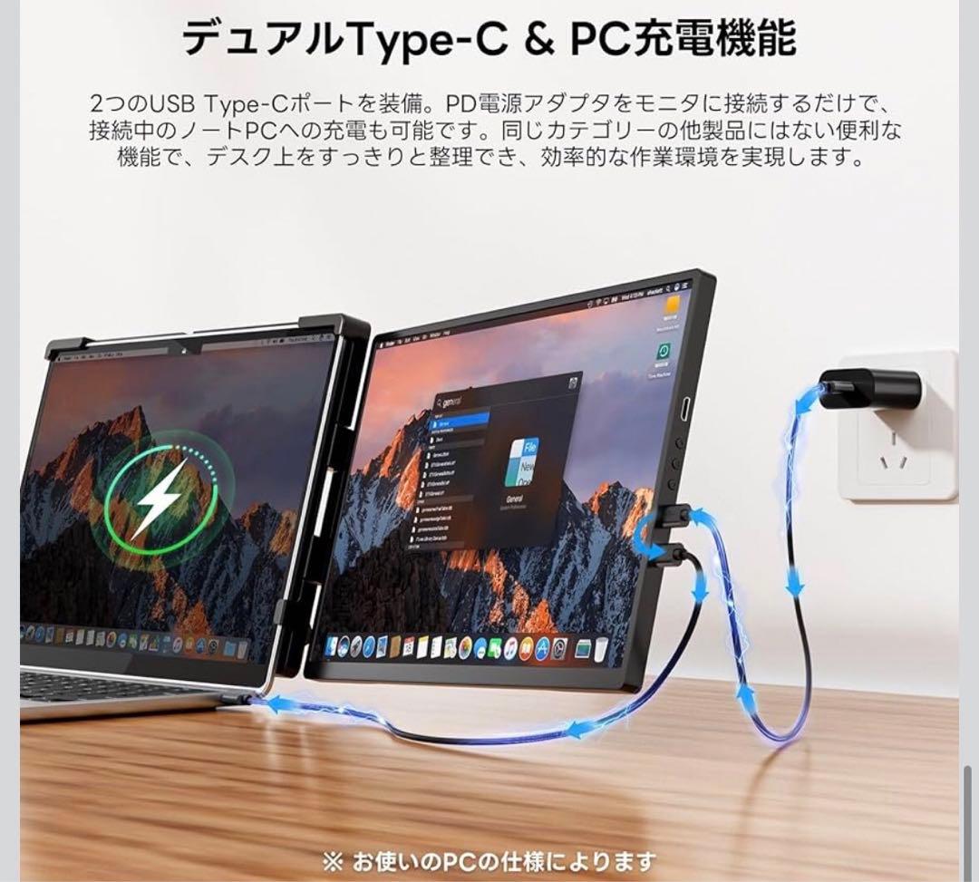 デュアルモニター Omiodo 14.1インチ 1200P FHD