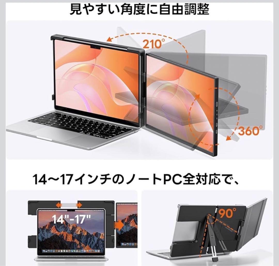 デュアルモニター Omiodo 14.1インチ 1200P FHD