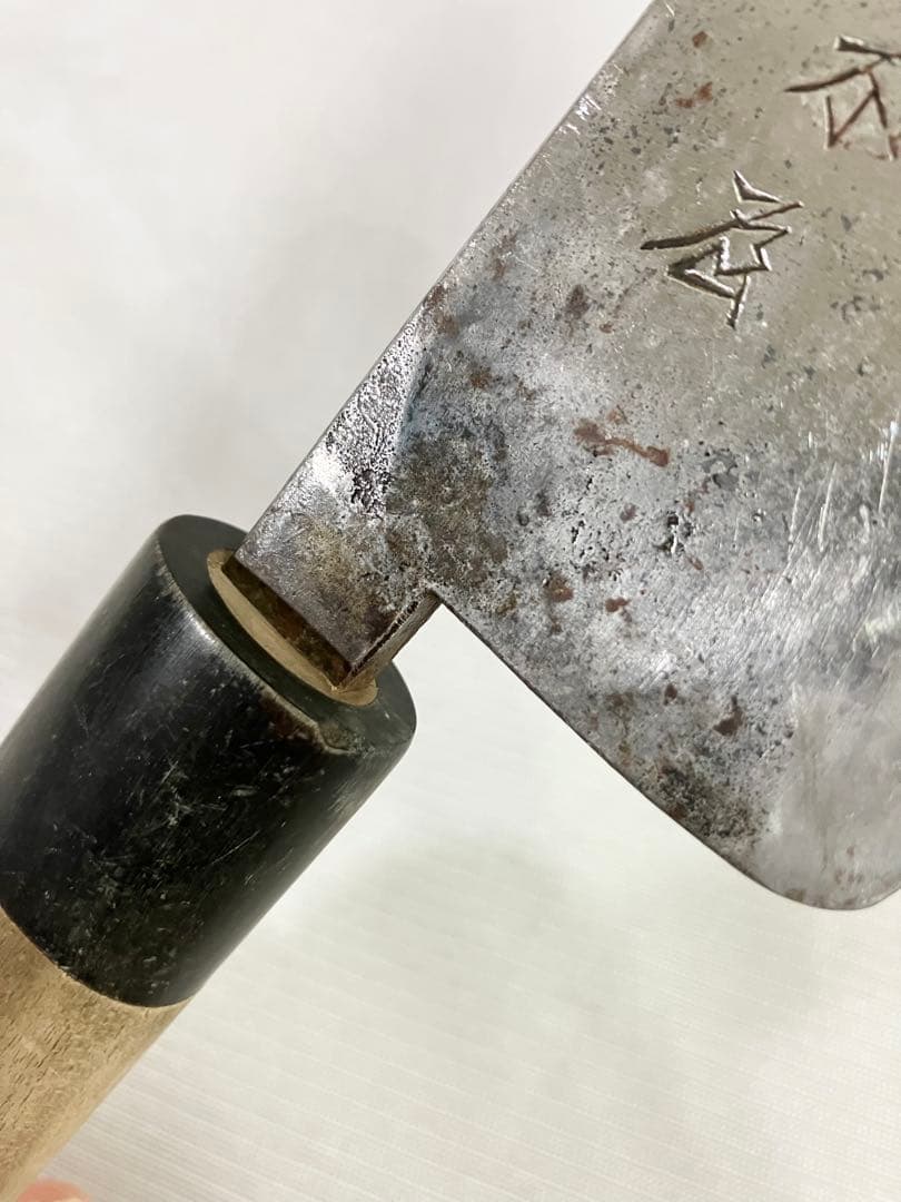 木屋 包丁 安来鋼青紙 薄刃 菜切り包丁 両刃 和包丁 青紙