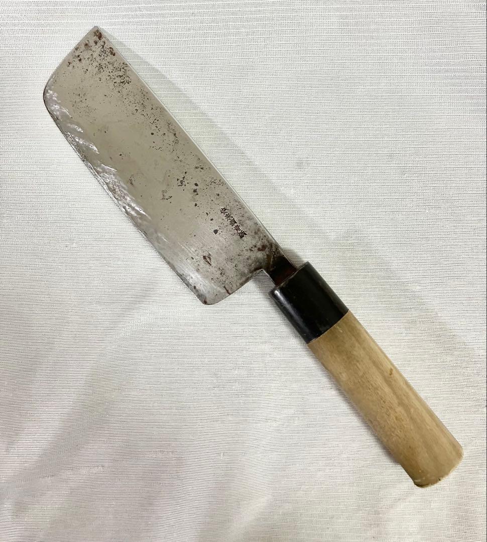 木屋 包丁 安来鋼青紙 薄刃 菜切り包丁 両刃 和包丁 青紙