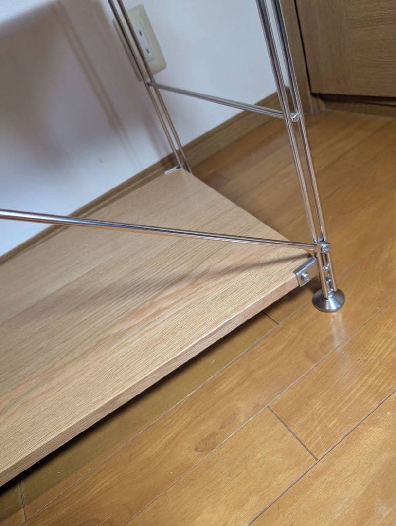 ■送料込■無印 MUJI ステンレスユニットシェルフ ワイド小 オーク材 棚