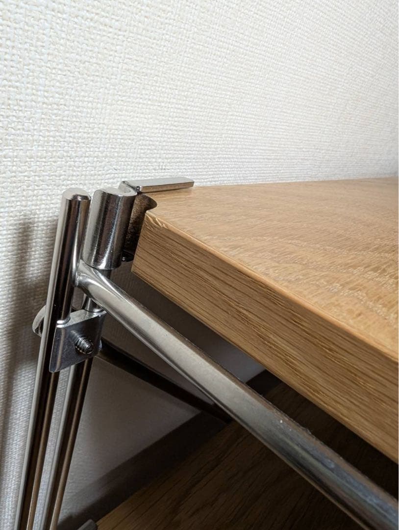 ■送料込■無印 MUJI ステンレスユニットシェルフ ワイド小 オーク材 棚