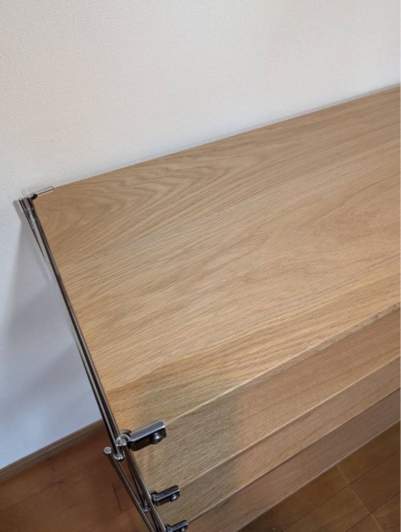 ■送料込■無印 MUJI ステンレスユニットシェルフ ワイド小 オーク材 棚