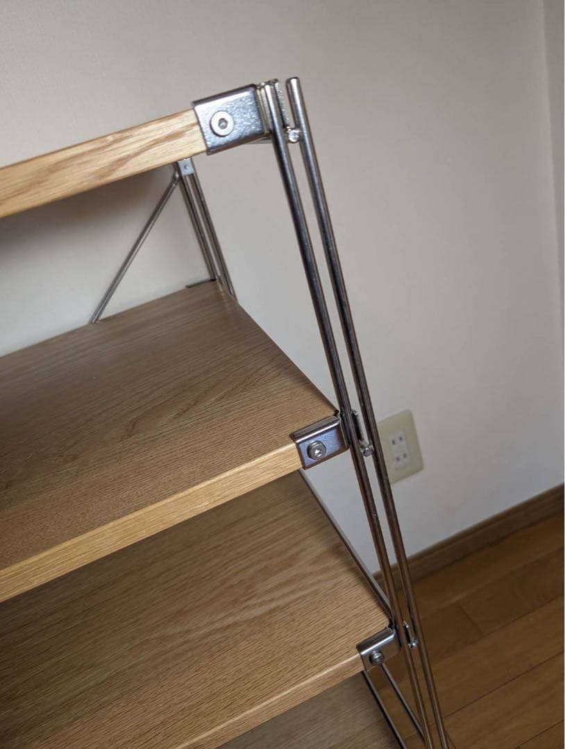 ■送料込■無印 MUJI ステンレスユニットシェルフ ワイド小 オーク材 棚