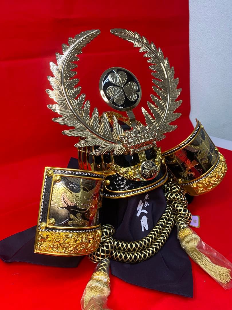 東京久月　五月人形　徳川家康　着用兜飾り　正絹糸　着用できる兜