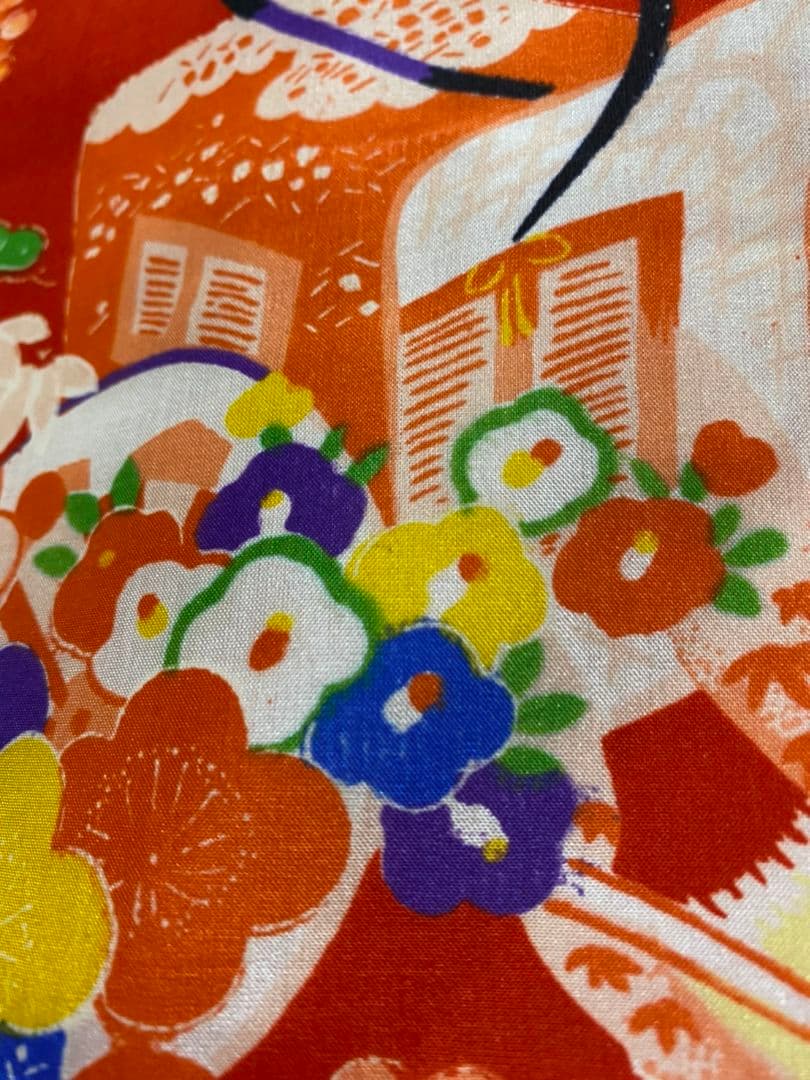 No.171アンティーク子供着物正絹七五三綺麗です。着丈94センチ裄丈41.5