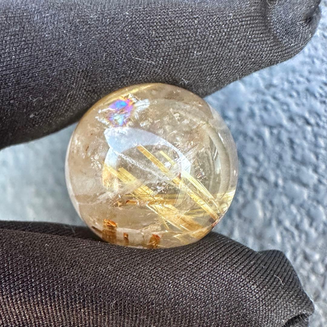 【財運・金運・事業運up❗️】レインボー☆タイチンルチル 丸玉 スフィアA1129