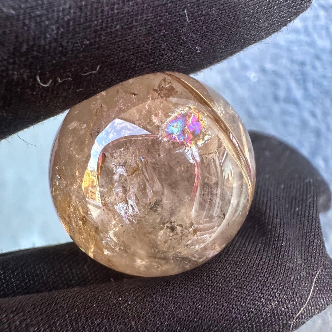 【財運・金運・事業運up❗️】レインボー☆タイチンルチル 丸玉 スフィアA1129