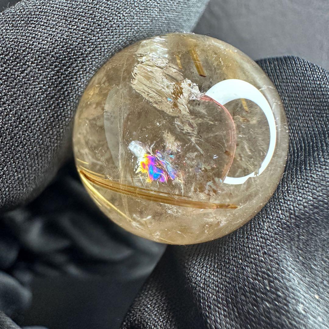 【財運・金運・事業運up❗️】レインボー☆タイチンルチル 丸玉 スフィアA1129