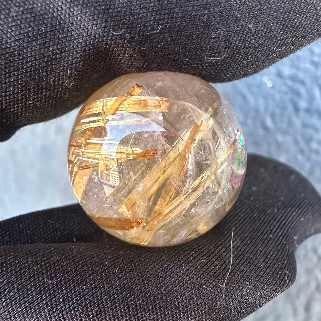 【財運・金運・事業運up❗️】レインボー☆タイチンルチル 丸玉 スフィアA1129