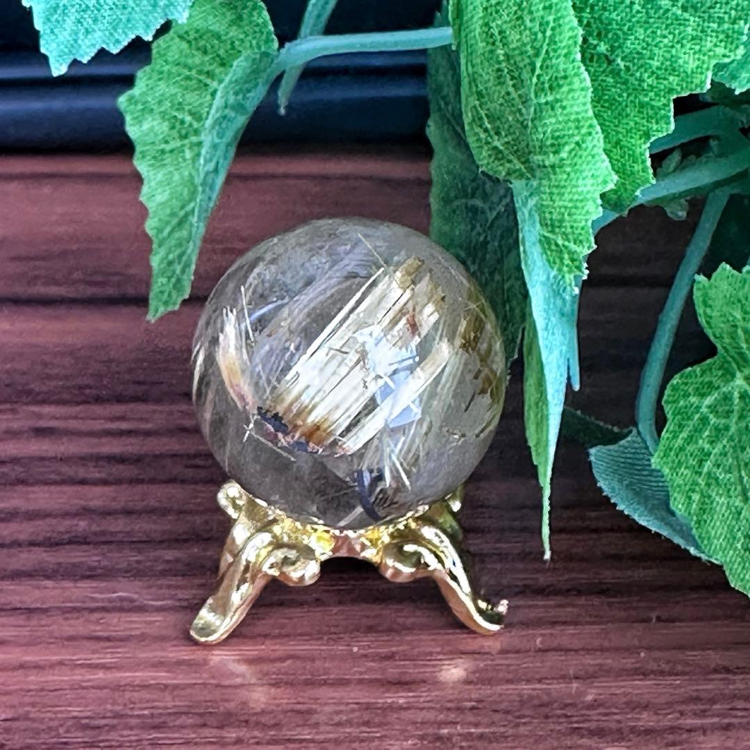 【財運・金運・事業運up❗️】レインボー☆タイチンルチル 丸玉 スフィアA1129