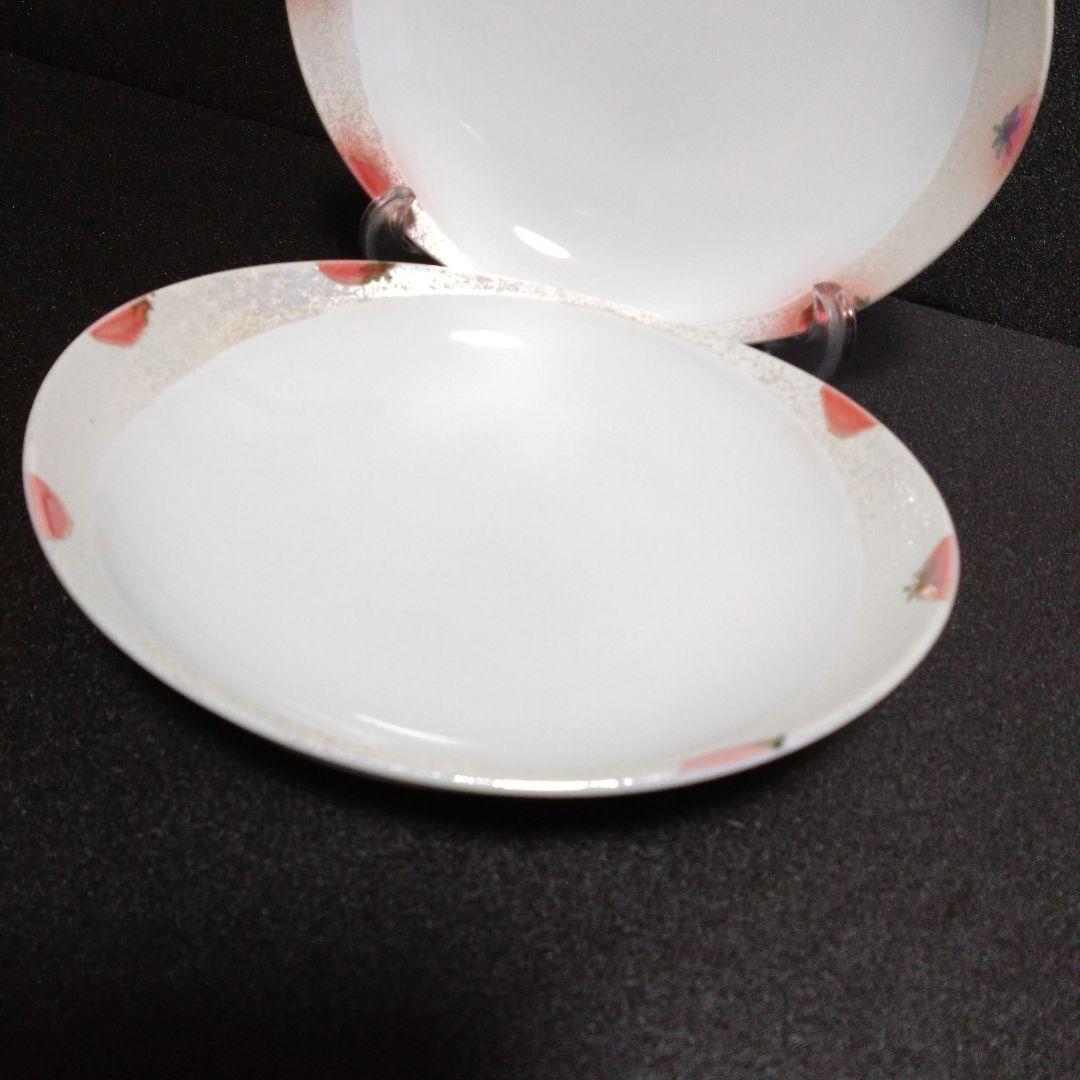 未使用　有田焼　田清窯睦峯　パスタ皿2枚　トマト絵柄　お祝い