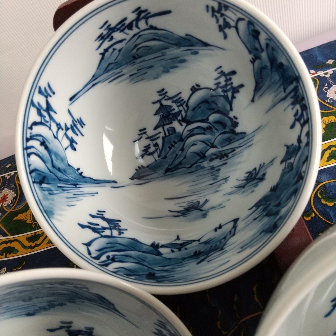 源右衛門⭐️染付内山水絵 飯椀 3個組