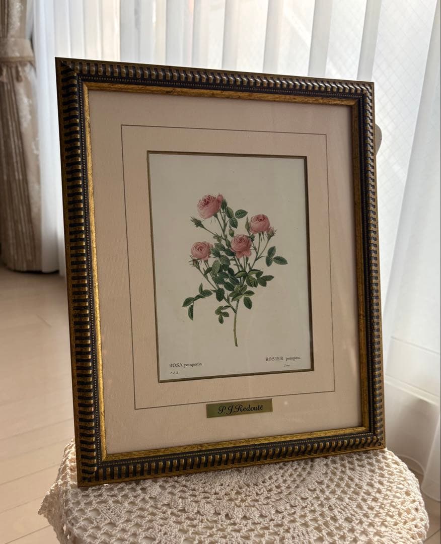 P.J. Redouté ピンクのバラ 絵画
