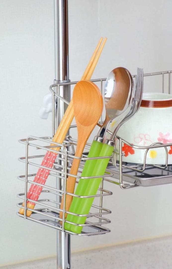 アーネスト 【日本製】 水切りかご (突っ張り) ステンレス 3段 (スリム)